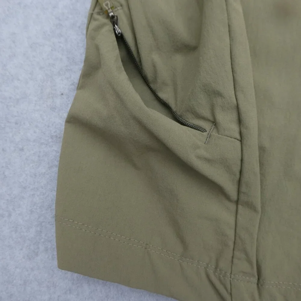 Mountain Hardware Khaki Green Nylon Trekking Pants 3 Secure Zip Pockets Crop 12